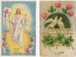 45 db VEGYES motívum képeslap az 1930-as, 40-es és 50-es évekből: üdvözlő / 45 mixed motive postcard...