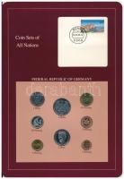 NDK 1979-1988. 1pf - 5M (8xklf), Coin Sets of All Nations forgalmi szett felbélyegzett kartonlapon T:1 GDR 1979-1988. 1 Pfennig - 5 Mark (8xdiff) Coin Sets of All Nations coin set on cardboard with stamp C:UNC