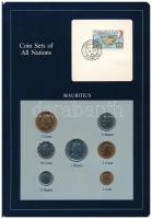 Mauritius 1978. 1c - 1R (7xklf), Coin Sets of All Nations forgalmi szett felbélyegzett kartonlapon T:1,1- Mauritius 1978. 1 Cent - 1 Rupee (7xdiff) Coin Sets of All Nations coin set on cardboard with stamp C:UNC,AU
