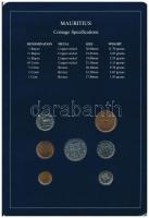 Mauritius 1978. 1c - 1R (7xklf), "Coin Sets of All Nations" forgalmi szett felbélyegzett k...