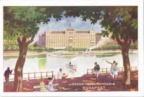 Budapest V. Grand Hotel Hungaria Nagyszálloda grafikai reklámlapja