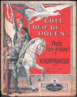 cca 1910 2 db lengyel háborús zeneműveket tartalmazó kottafüzet dekoratív címlapokkal:Vaterlands Lieder; Gott der du Polen / 2 Polish national song and war song notes