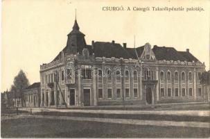 1921 Csurgó, a Csurgói Takarékpénztár palotája. Oszeszly M. Viktor kiadása (kissé ázott sarok / slightly wet corner)
