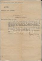 1942 M. Kir. kárpátaljai 3. honvéd hegyi zászlóalj válasza, Bokros Gizella a Weiszmanfréd Rt. tisztviselője részére.