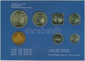 Aruba 1987. 5c-2 1/2Fl (6xklf) + "Aruba" emlékérem forgalmi sor sérült karton dísztokban T...