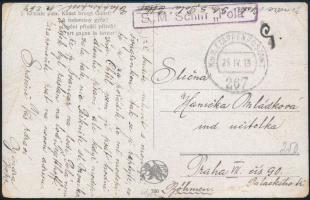 1918 Képeslap "S.M. Schiff Pola" + "EP 267"