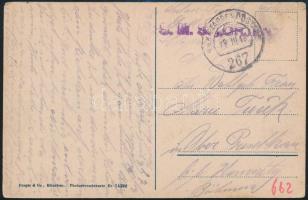 1918 Képeslap "S.M. S. ORJEN" + "EP 267"