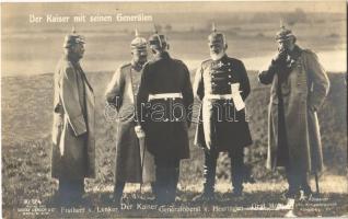 Der Kaiser mit seinen Generalen, Freiherr v. Lynker, Generaloberst v. Heeringen, Graf Moltke / WWI German military, Emperor Wilhelm II with his generals