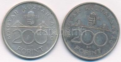 1993. 200Ft Ag "MNB" (2x) T:2 patina
Adamo F13