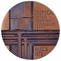 Csíkszentmihályi Róbert (1940-) 1978. Chemical Építési Műanyag-Feldolgozó Gyára Barcs Br plakett tokban (90mm) T:1-