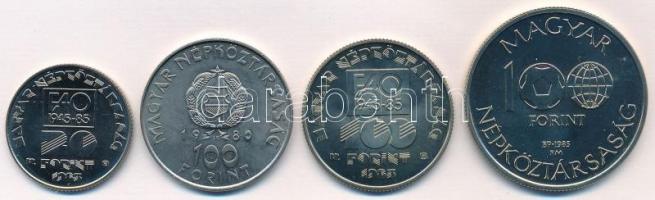 1980. 100Ft Ni "Szovjet-magyar közös űrrepülés" + 1985. 20Ft Cu-Ni "FAO IV." + 1...