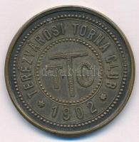1935. TTC - Terézvárosi Torna Club 1902 / 1935. XII. 1. Br emlékérem (38mm) T:2