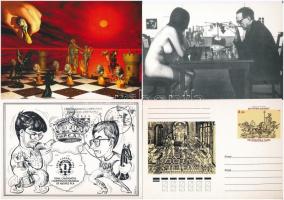 17 db MODERN motívum képeslap: sakk festményekkel / 17 modern Chess motive postcards with paintings