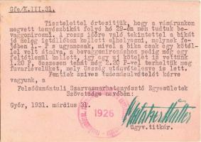 1931 Győrújfalu, Galambos Mihály kisgazda győrújfalui magyar pirostarka tenyészetének "Narancs ...