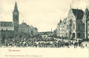 1899 Kecskemét, Városháza, piac, Gyenes S. Fiai, Harkay József üzlete