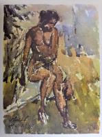 Tóth Ervin: Holló rajzai és akvarelljei. 1969, Alföldi Nyomda. Kiadói egészvászon kötés, sérült papí...