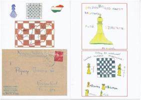 10 db MODERN használatlan sakk motívumlap kíváló minőségben Pápai János gyűjteményéből / 10 modern unused Chess motive postcards in excellent condition from János Pápai's collection (352-361)