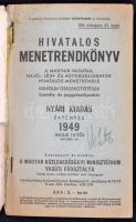 1947-1950 MÁV 3 db Hivatalos menetrendkönyv. Borítók szakadozottak