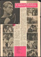 Gábor Miklós (1919-1998) színművész aláírása egy őt ábrázoló újságkivágáson, a fotó Inkey Tibor felv...