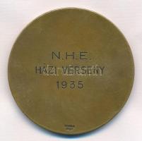 1935. "N.H.E. (Nemzeti Hajós Egyelet(?)) Házi verseny 1935" zománcbetétes Br sport emlékér...