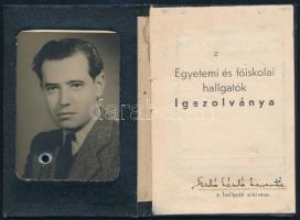 1951 Rákosi címeres diákigazolvány