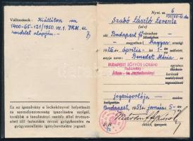 1951 Rákosi címeres diákigazolvány