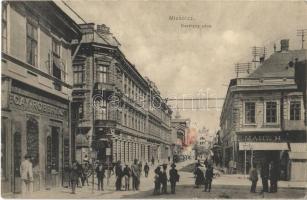Miskolc, Kazinczy utca, Mahr üzlete, cukrászda, Grand Hotel Kepes nagyszálloda, zsinagóga. Kiadja Ferenczi B. (fl)