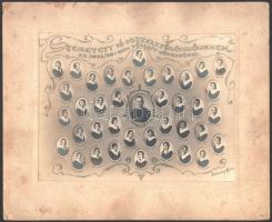 1932 2 db pécsi iskolai tablókép 28x21 cm Kartonon