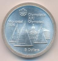 Kanada 1973. 5$ Ag Montreali olimpia - Kingston vitorlás T:1 Canada 1973. 5 Dollars Ag Montreal Olympic Games - Sailboat Kingston C:UNC Krause KM#84