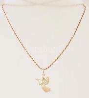 Ezüst(Ag) walles nyaklánc, angyal függővel, jelzett, h: 45 cm, 1,5×2,6 cm, nettó: 7,5 g