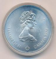 Kanada 1974. 5$ Ag "Montreali olimpia - Atléta fáklyával" T:BU Canada 1974. 5 Dollars Ag &...
