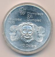 Kanada 1974. 10$ Ag "Montreali olimpia - Zeusz fej" T:BU Canada 1974. 10 Dollars Ag "Montreal Olympic Games - Head of Zeus" C:BU Krause KM#93