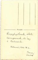 1943 Kolozsvár, Cluj; Magyar katonatiszt és családja / Hungarian soldier and his family. Fotofilm ph...