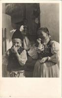 1944 Nagykend, Chendu Mare, Kend; gyermekek népviseletben, folklór / folklore