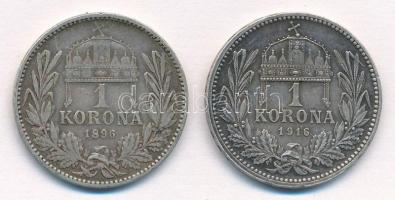 1896KB-1916KB 1K Ag "Ferenc József" (2xklf) T:2-,1- 
Adamo K5,K5.1