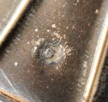 Ezüst (Ag.) szecessziós aufsatz, eredeti csiszolt üvegbetéttel (karcolásokkal), jelzett, nettó: 312 ...