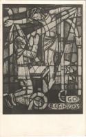 1951 Szombathely, Én választottalak titeket - Árkayné Sztehló Lily üvegfestménye a szeminárium kápolnájában