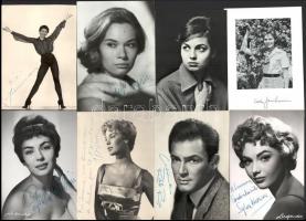 18 db vegyes, aláírt fotólap, fotó tétel. Színészek aláírásaival