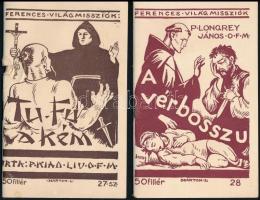 cca 1930 Ferences világmissziók 6 db regényfüzet.
