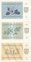 Litvánia 1991. 1T + 3T + 5T T:I,I- Lithuania 1991. 1 Talonas + 3 Talonas + 5 Talonas C:UNC,AU