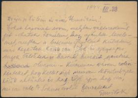 1944 Munkaszolgálatos tábori postai levelezőlapja