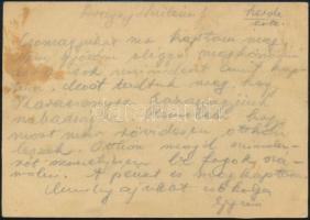1945 Munkaszolgálatos tábori postai levelezőlapja