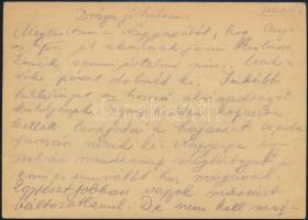 1940 Munkaszolgálatos tábori postai levelezőlapja