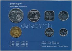 Aruba 1991. 5c-2 1/2Fl (6xklf) + "Aruba" emlékérem szettben T:1
Aruba 1991. 5 Cents - 2 1...