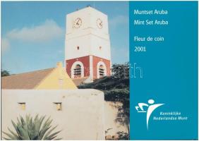 Aruba 2001. 5c-5Fl (7xklf) + Aruba emlékérem szettben T:1 Aruba 2001. 5 Cents - 5 Florin (7xdiff) + Aruba commemorative coin in set C:UNC