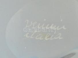 Fújt váza, Veinini jelzéssel, két rétegű, apró karcolásokkal, m: 25 cm