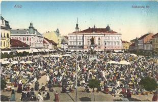 Arad, Szabadság tér, piac, Limbeck János és fia üzlete / square, market, shops (fl)