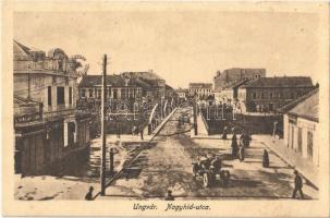 Ungvár, Uzshorod, Uzhhorod, Uzhorod; Nagyhíd utca. Resimann Jacab kiadása / street