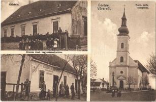 1928 Vörs, Plébánia, Római katolikus templom, Krausz Jenő üzlete. Kálmán fényképész