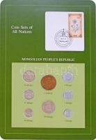 Mongólia 1980-1981. 1M - 1T (8xklf), Coin Sets of All Nations forgalmi szett felbélyegzett kartonlapon T:1-,2  Mongolia 1980-1981. 1 Mongo - 1 Tugrik (8xdiff) Coin Sets of All Nations coin set on cardboard with stamp C:AU,XF
